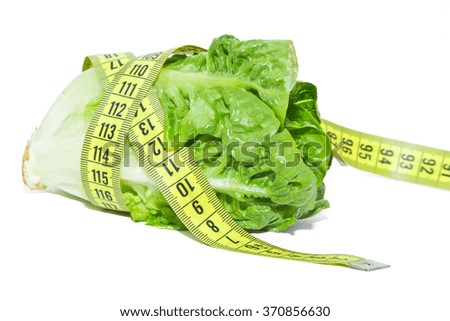 Similar – Image, Stock Photo Fresh leaf salad with a measuring tape on a board