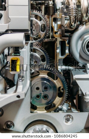 Cogs, Gears and Wheels Inside Truck Diesel Engine