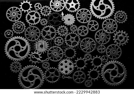 Cogs and wheels in monochome