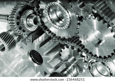 Cogs, Gears and Wheels Inside Truck Diesel Engine