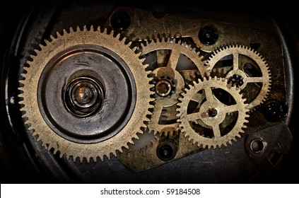 Cogwheels In Old Clock