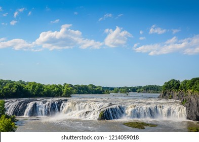 Cohoes Falls, Mohawk River, New York. Beautiful falls near Waterford, NY. Power generated from this falling water has been used as an energy source for over one hundred years.