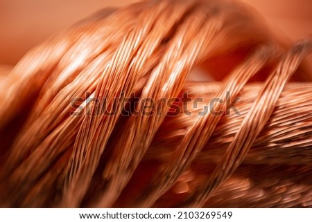 A coil of copper wire. Abstract image.