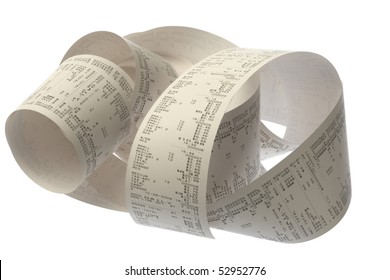 Coil Of Paper From A Printing Adding Machine Or Cash Register