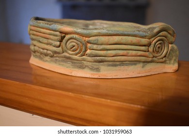 Coil Pottery Boat On Ledge