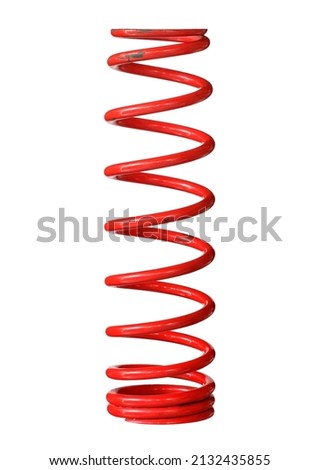 Coil spring for motorcycle rear shock absorber (with clipping path) isolated on white background