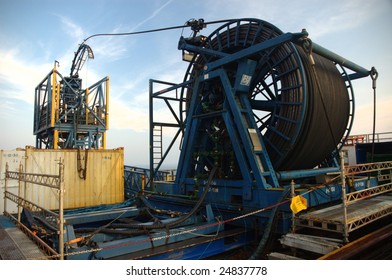 Coil Tubing On Offshore Oil Rig