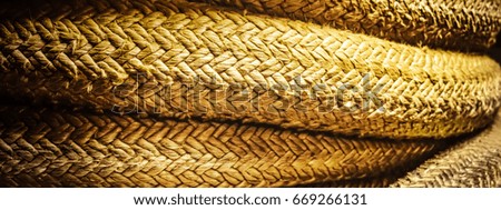 Coiled ropes on the inside of a retired US Navy ship.