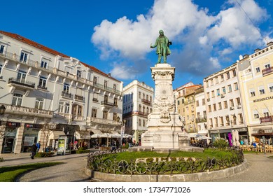 Coimbra, Portugal - 26 December 2012: Statue Of Joaquim António De Aguiar, Prime Minister Of Portugal Between 1808 And 1817, At Largo Da Portagem