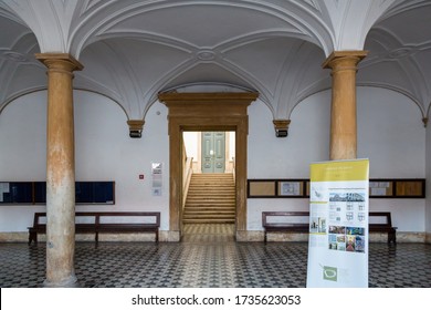 Coimbra, Portugal - 26 December 2012: Inside The Jesuit College (portug.: Colegio De Jesus) At Largo Marquês De Pombal