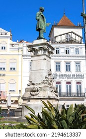 Coimbra, Portugal - July 4, 2022: Monument To Joaquim António De Aguiar, A Portuguese Politician, On The Toll Square