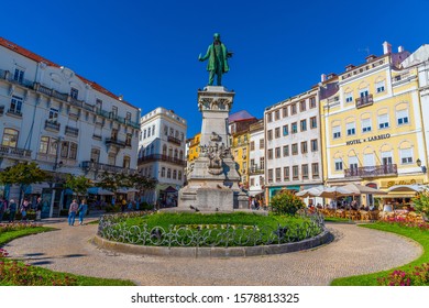 COIMBRA, PORTUGAL, MAY 20, 2019: Monument To Joaquim António De Aguiar At Portagem Square At Coimbra, Portugal