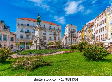 COIMBRA, PORTUGAL, MAY 20, 2019: Monument To Joaquim António De Aguiar At Portagem Square At Coimbra, Portugal