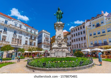 COIMBRA, PORTUGAL, MAY 21, 2019: Monument To Joaquim António De Aguiar At Portagem Square At Coimbra, Portugal