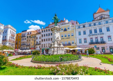 COIMBRA, PORTUGAL, MAY 21, 2019: Monument To Joaquim António De Aguiar At Portagem Square At Coimbra, Portugal