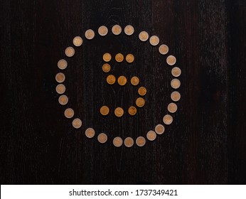 Coin 5. Number 5 Done By Coins. Money Five.