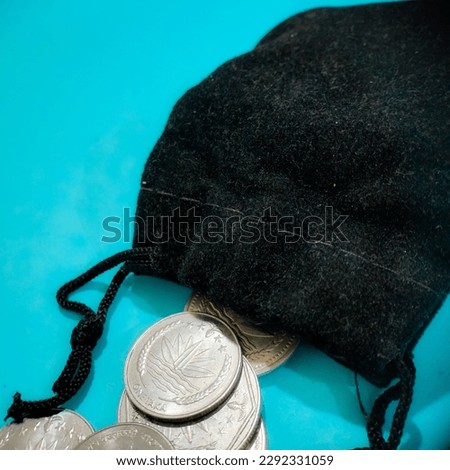 Coin Bag. Close up photography. 