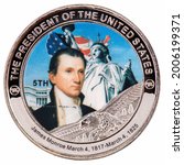 A coin commemorating featuring a portrait The President of The United States.