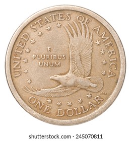 Coin One US Dollar On A White Background