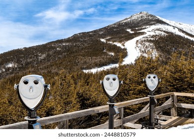 Coin operated binoculars - Whiteface ski resort - Upstate New York - Powered by Shutterstock