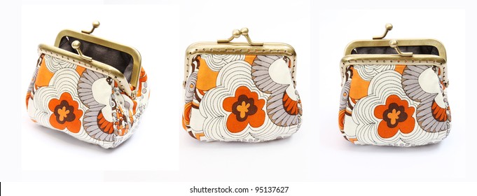 A Coin Purse On White Background