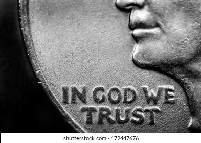 Coin Of Silver American Money With Words In God We Trust