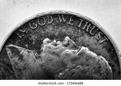 Coin Of Silver American Money With Words In God We Trust