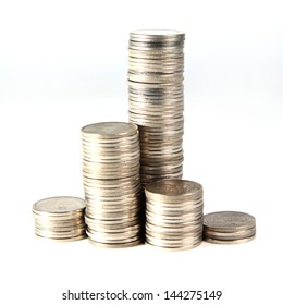 Coin Stack On White Background