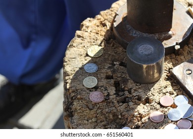 Coinage equipment. Coins.
