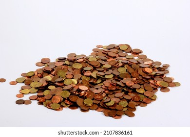 Coins background, euro coins, Euro cent coins, currency of European Union