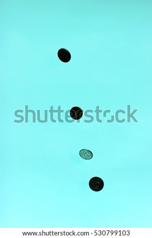 coins falling