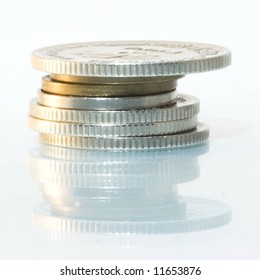 coins stack isolated on white
