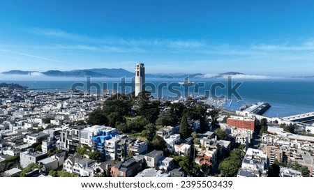 Coit Tower At San Francisco In California United States. Highrise Building Architecture. Tourism Travel. Coit Tower At San Francisco In California United States.