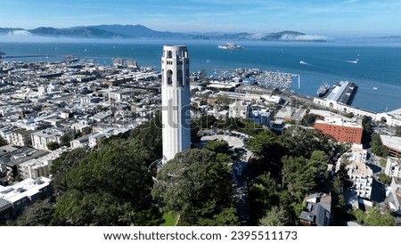 Coit Tower At San Francisco In California United States. Megalopolis Downtown Cityscape. Business Travel. Coit Tower At San Francisco In California United States.