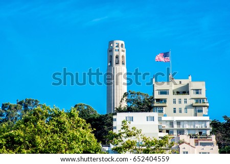 Coit Tower, San Francisco California - View from Pier 39