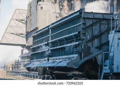 Coke Furnace. Production Of Coke. Steel Works. The Heated Coal. NLMK. Altai