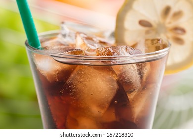 Coke On The Rocks, A White Background