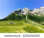 Col de Aravis, france: mountain landscape in the french alps