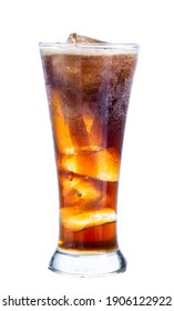 Cola In Glass Isolated On White Background