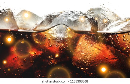 Cola With Ice Cubes In Glass - Shutterstock ID 1153308868