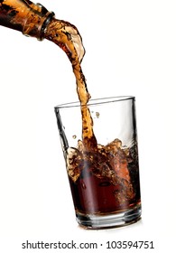 Cola Pouring In A Glass