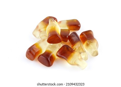 Cola shaped and flavored gummy treats. Pile of jelly kids food - Powered by Shutterstock