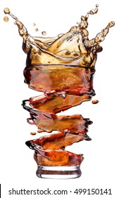 Cola Splash Isolated On White Background