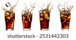 Cola splash png sticker, soft drink, transparent background