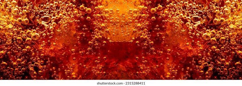textura de cola, cola y hielo, fondo de comida, cola de cierre, elemento de diseño. Cerveza. Burbujas macroeconómicas, hielo, burbujas, fondo, cubos de hielo, fondo abstracto.