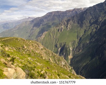 Colca Canyon, Arequipa, Peru.  This Canyon Is More Than Twice As Deep As The Grand Canyon In The United States At 13,650 Ft (4,160 M) Depth.