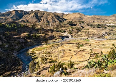 The Colca River With Its Canyon In Peru