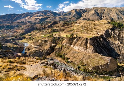 The Colca River With Its Canyon In Peru