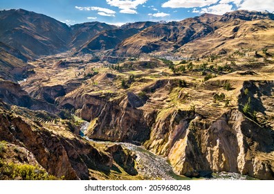 The Colca River With Its Canyon In Peru