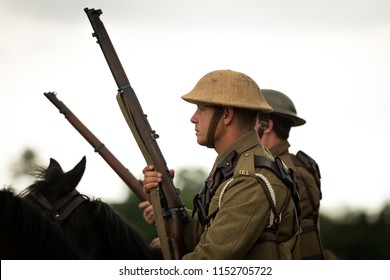 Colchester,Essex/England - 07 05 2014:WWI soldiers with rifles
